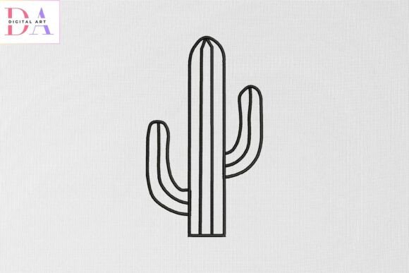 Cactus Outline Embroidery Design